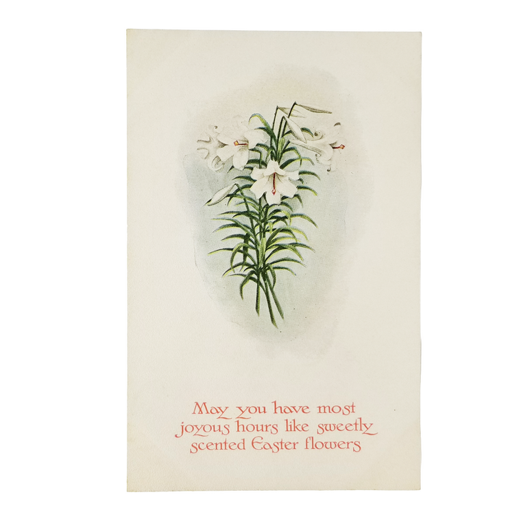 Easter Postcard White Lilies Embossed Card Gibson Publishing