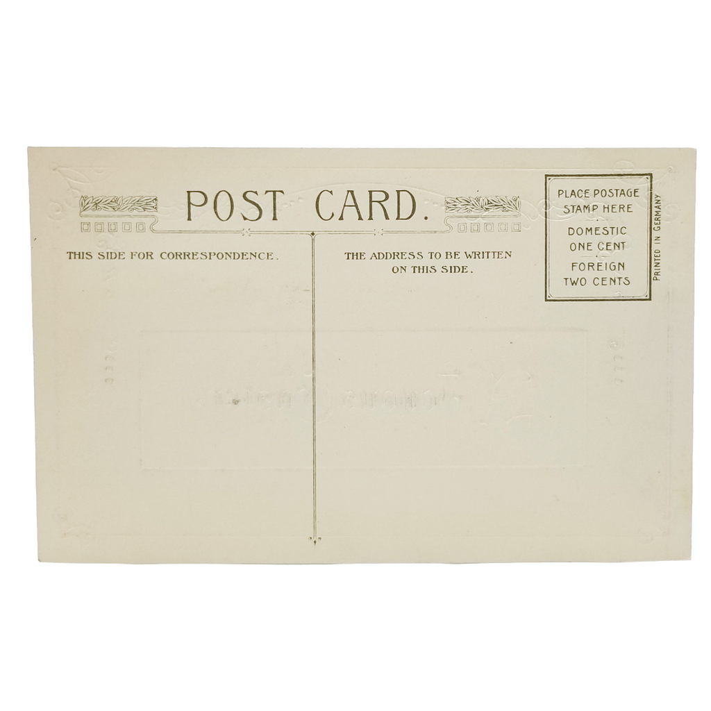 Easter Postcard Attached Mechanical Poem Booklet Lilies & Violets Winsch Publishing