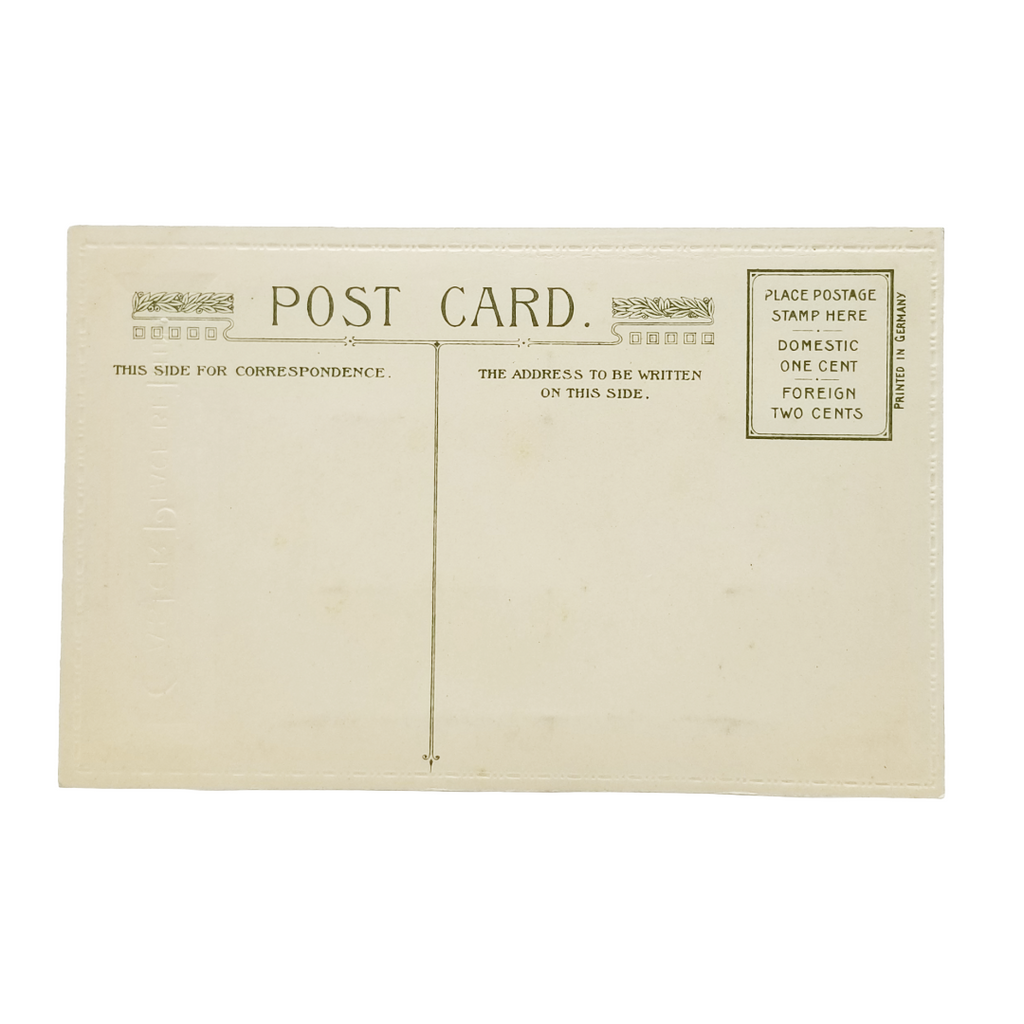 Easter Postcard Attached Mechanical Poem Booklet Poppies & Landscape Winsch Publishing