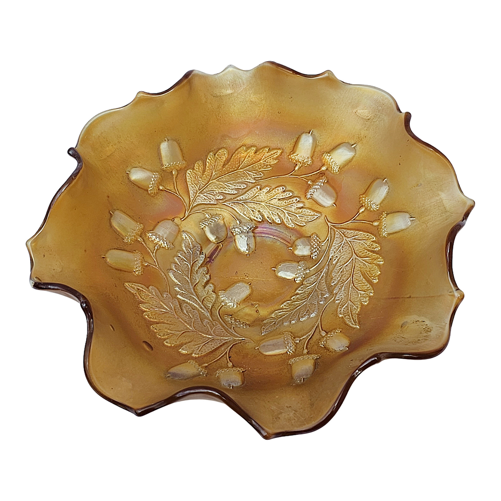 fenton marigold acorn bowl thanksgiving table decor