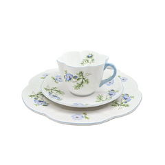 Shelley England Dainty Porcelain Cup Saucer Trio Blue Poppy