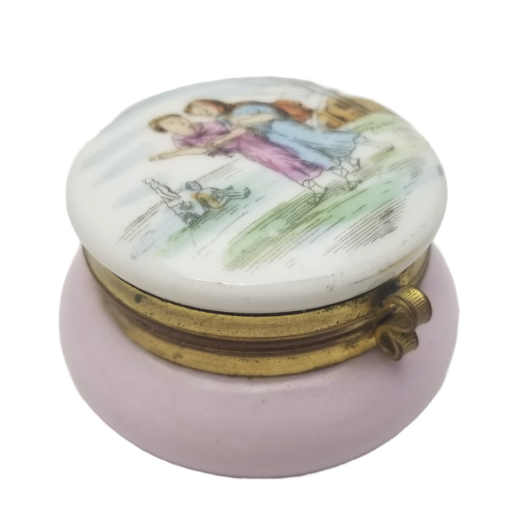 French Porcelain Patch Box Miniature Trinket Jar