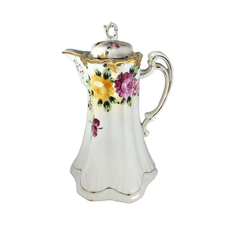 Nippon Moriage Decorated Floral Chocolate Pot