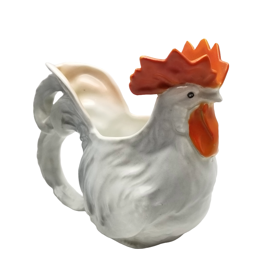 Figural White Rooster Royal Bayreuth Creamer Pitcher