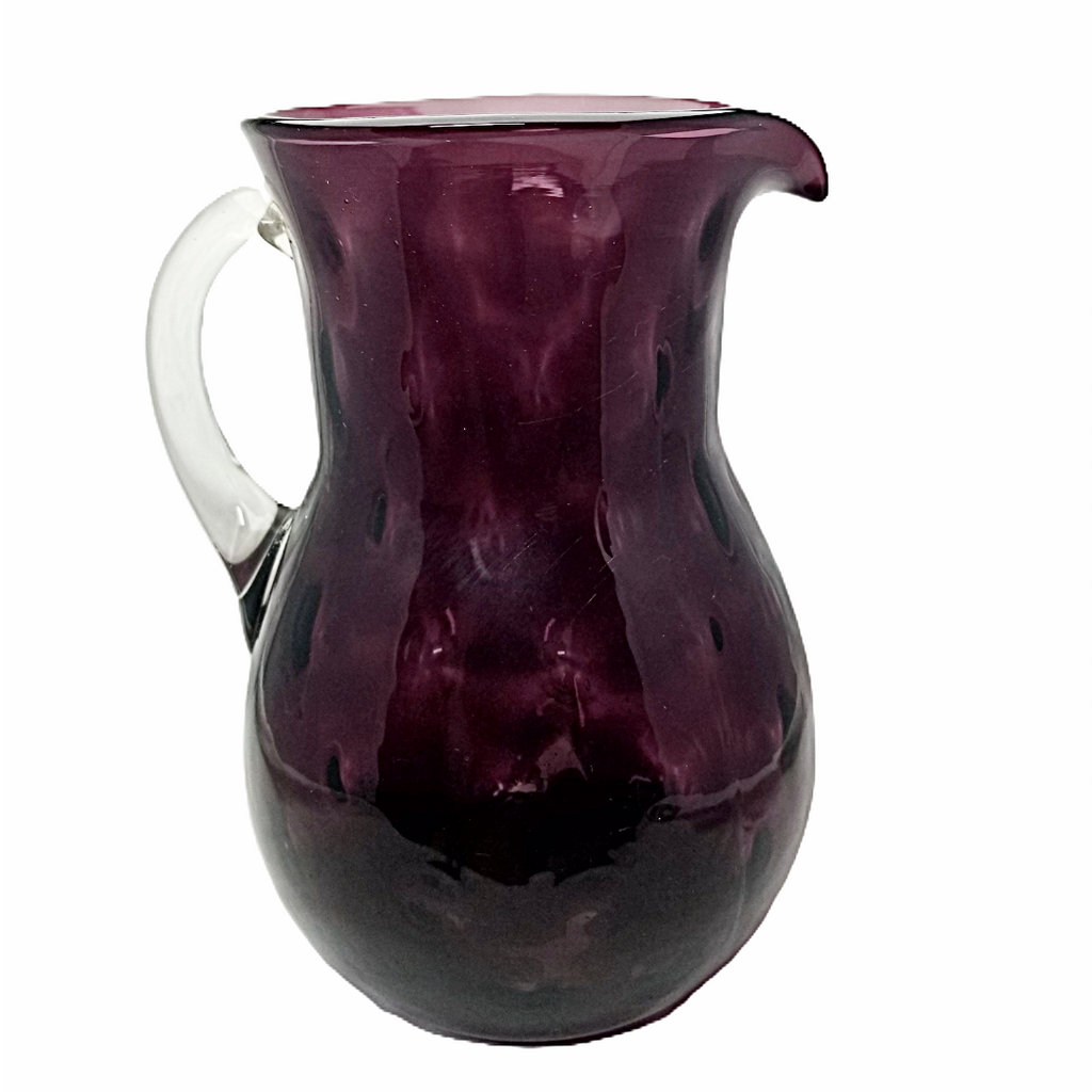 Amethyst Glass Dot Optic Pitcher RARE  Purple Lemonade Jug