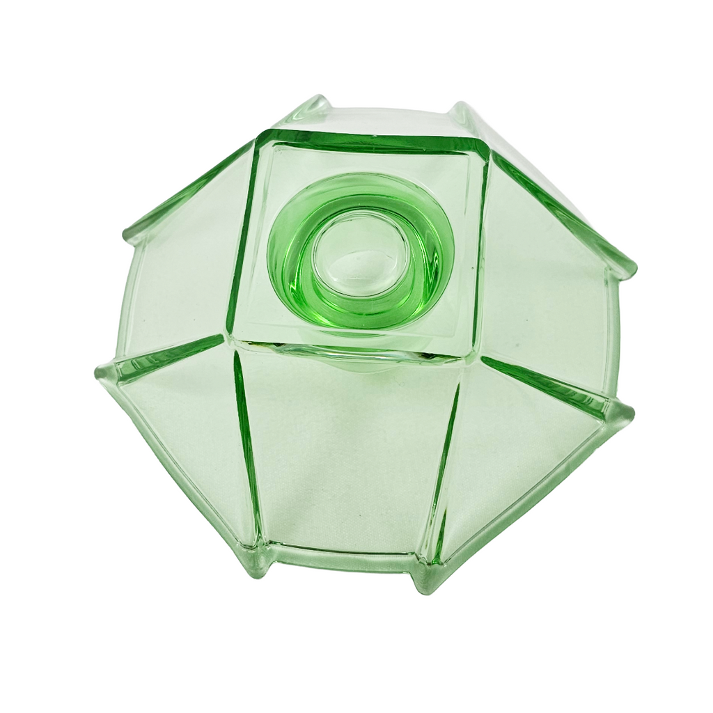 Fostoria Glass Green Candle Holder | No 2402 George Sakier | Art Deco Decor