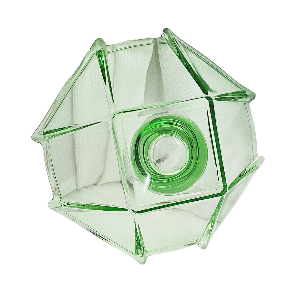 Fostoria Glass Green Candle Holder | No 2402 George Sakier | Art Deco Decor