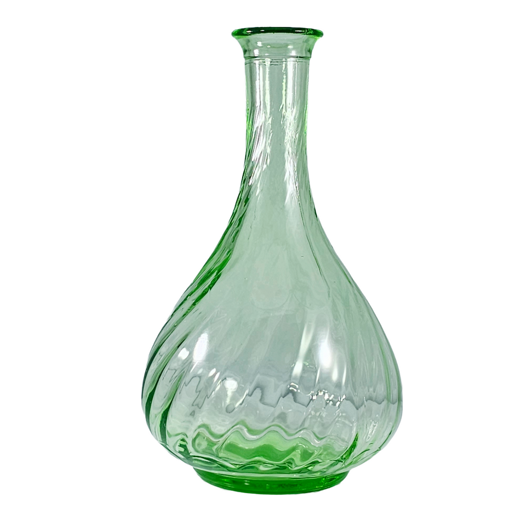 Vintage Hazel Atlas Green Glass Decanter | Depression Glass Bottle