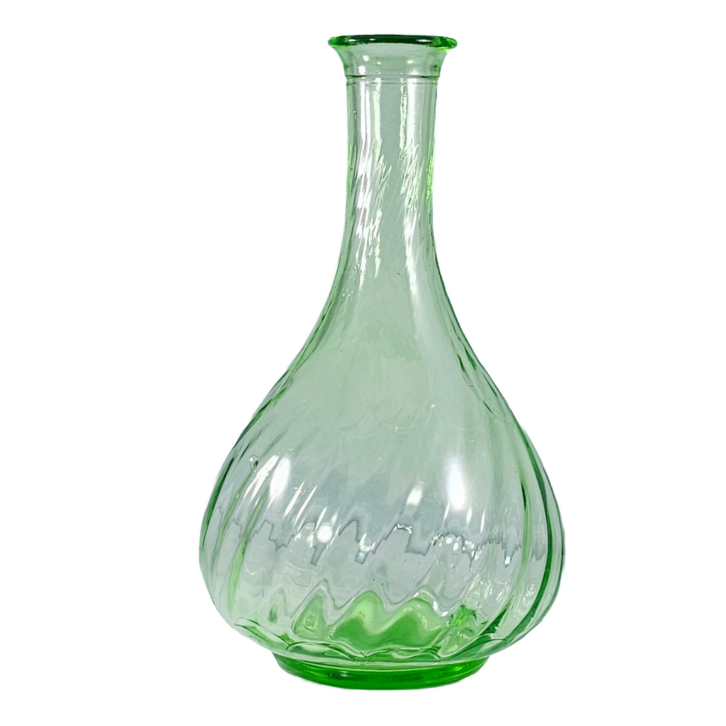 Vintage Hazel Atlas Green Glass Decanter | Depression Glass Bottle