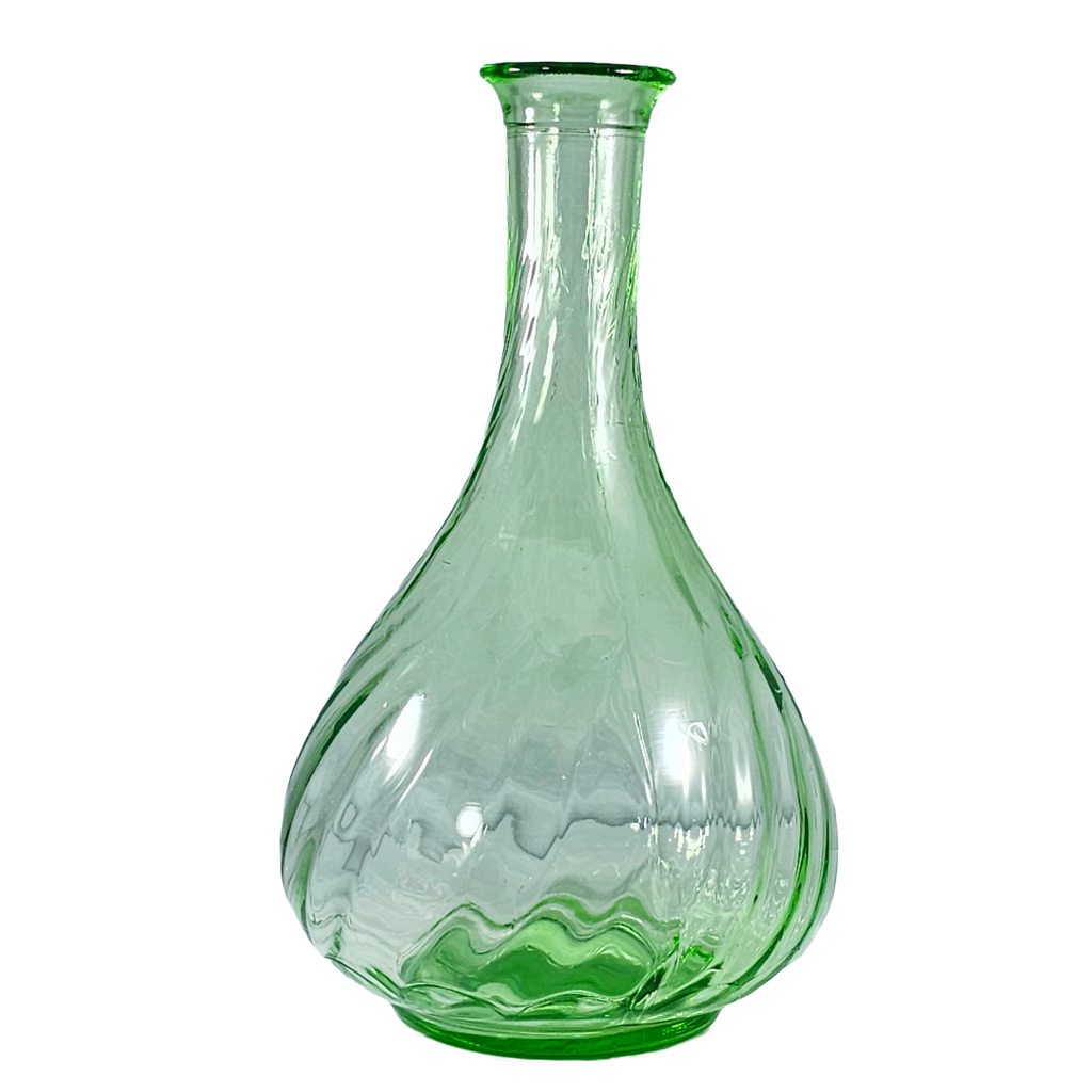 Vintage Hazel Atlas Green Glass Decanter | Depression Glass Bottle