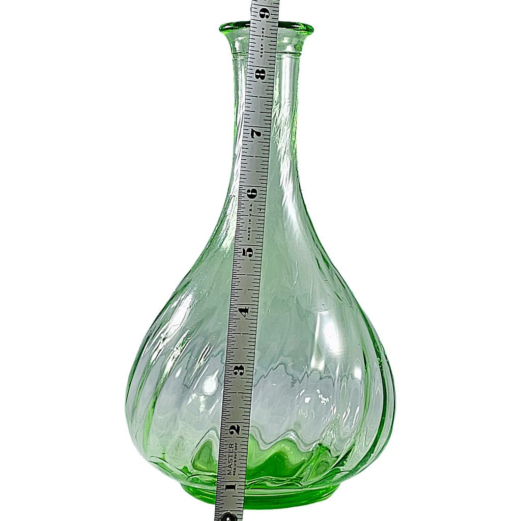 Vintage Hazel Atlas Green Glass Decanter | Depression Glass Bottle