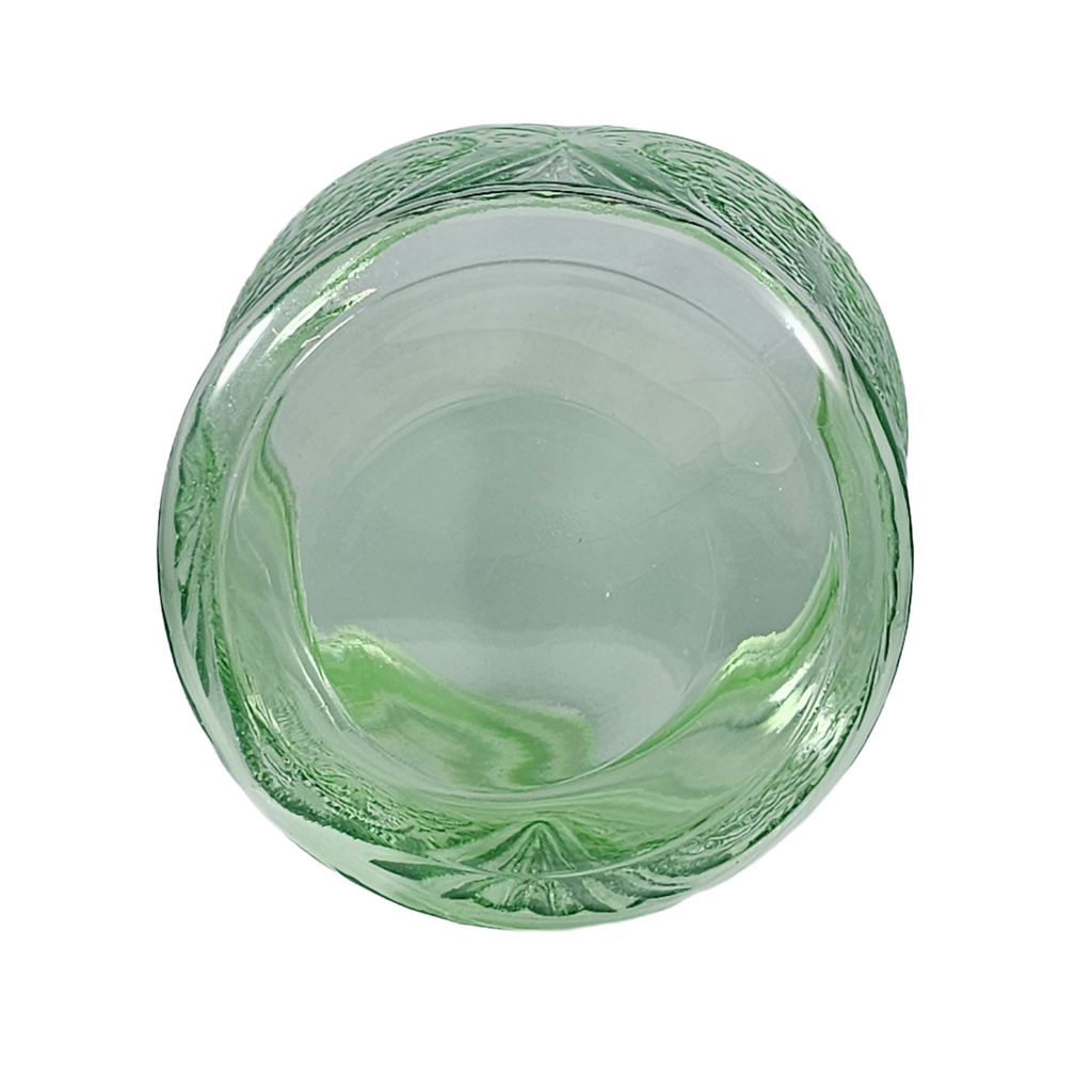 Vintage Hazel Atlas Royal Lace Green Depression Glass Cookie Jar Base | 1930s Uranium Glass Biscuit Jar