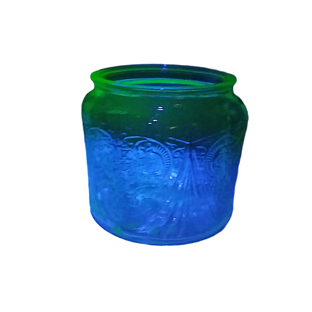 Vintage Hazel Atlas Royal Lace Green Depression Glass Cookie Jar Base | 1930s Uranium Glass Biscuit Jar