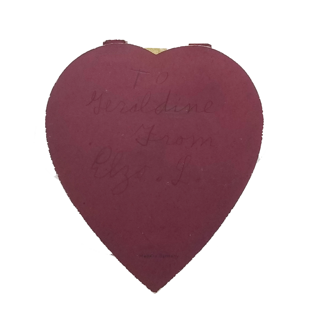 Vintage Valentine Die Cut Card Pop Up 3D Style Heart w/ Flowers Cupid Sweetheart