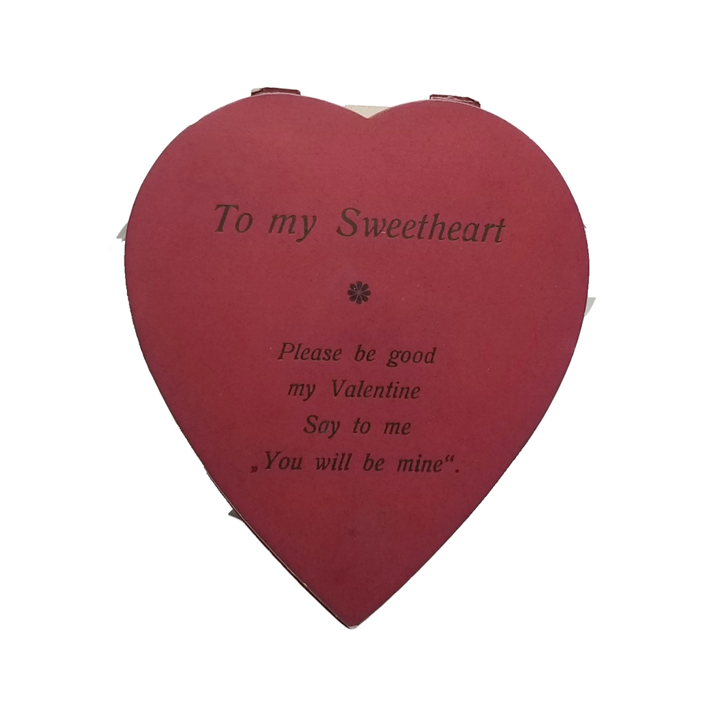 Vintage Valentine Die Cut Card Pop Up 3D Style Heart w/ Flowers Cupid Sweetheart