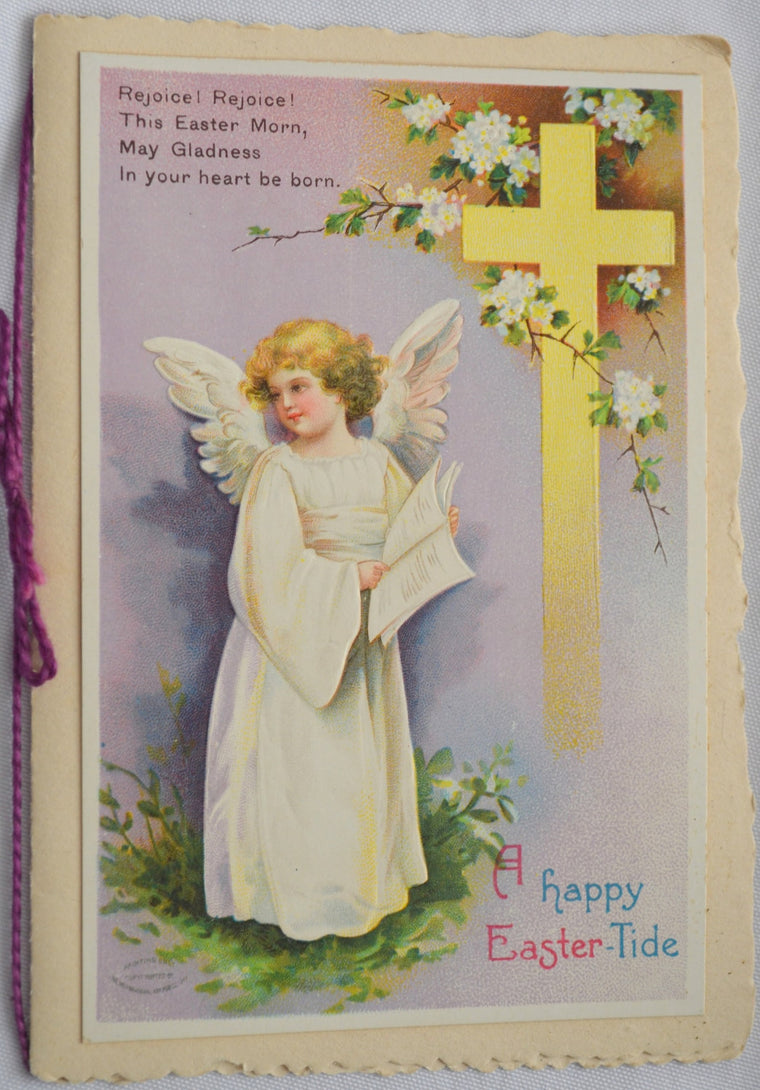 Easter Postcard Booklet Ellen Clapsaddle Angel with Cross