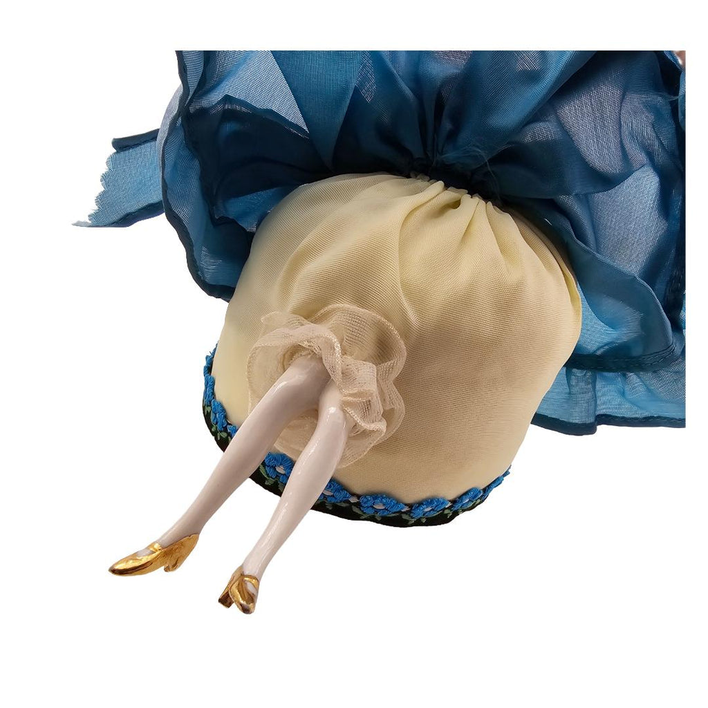 Art Deco German Porcelain Bisque Half Doll Pin Cushion Flapper Legs
