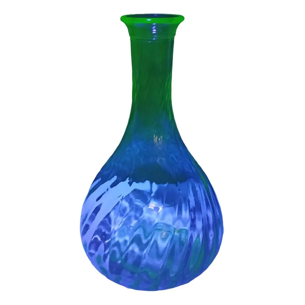 Vintage Hazel Atlas Uranium Glass Decanter | Depression Glass Green Bottle