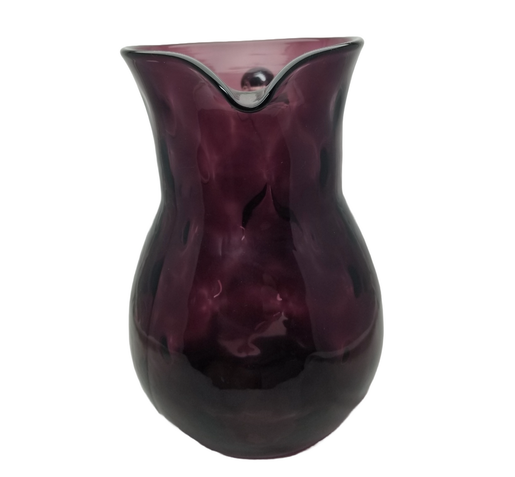 Amethyst Glass Dot Optic Pitcher RARE  Purple Lemonade Jug