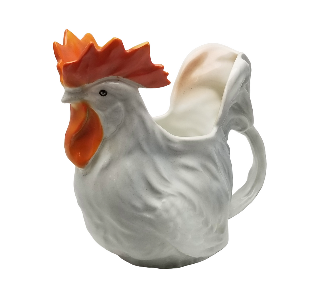 Figural White Rooster Royal Bayreuth Creamer Pitcher