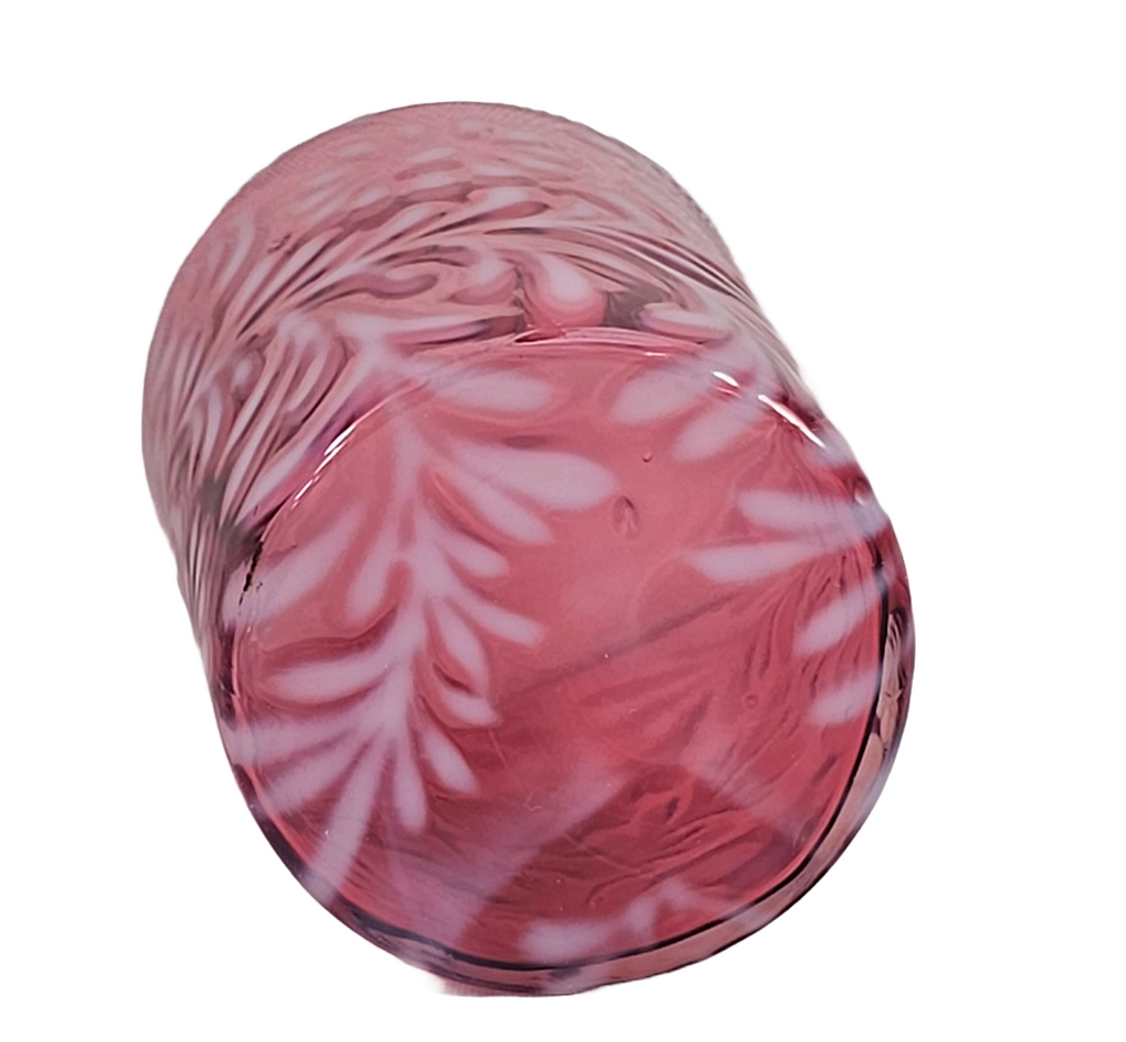 Fenton Glass Cranberry Opalescent Daisy Fern Tumbler