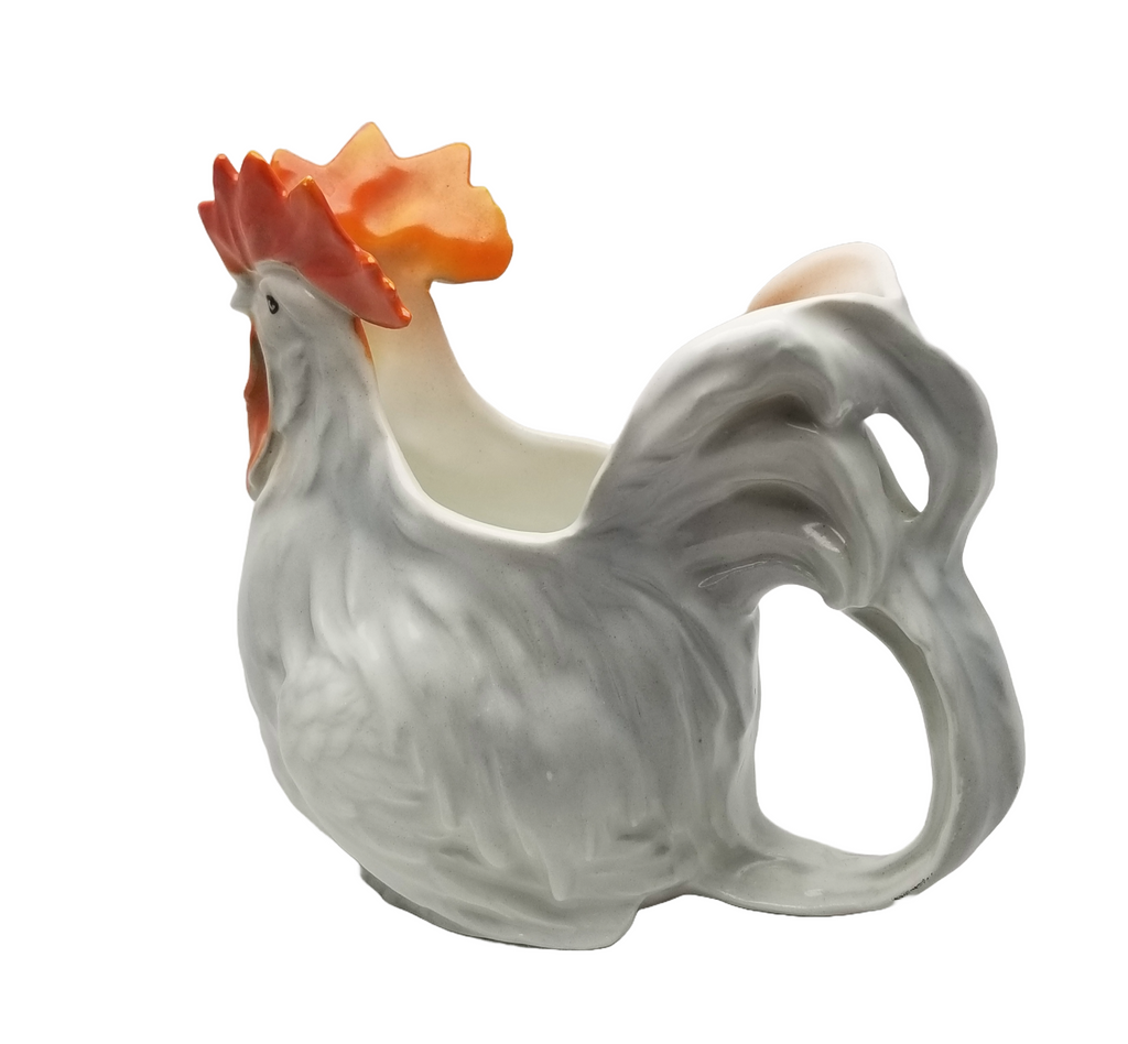 Figural White Rooster Royal Bayreuth Creamer Pitcher