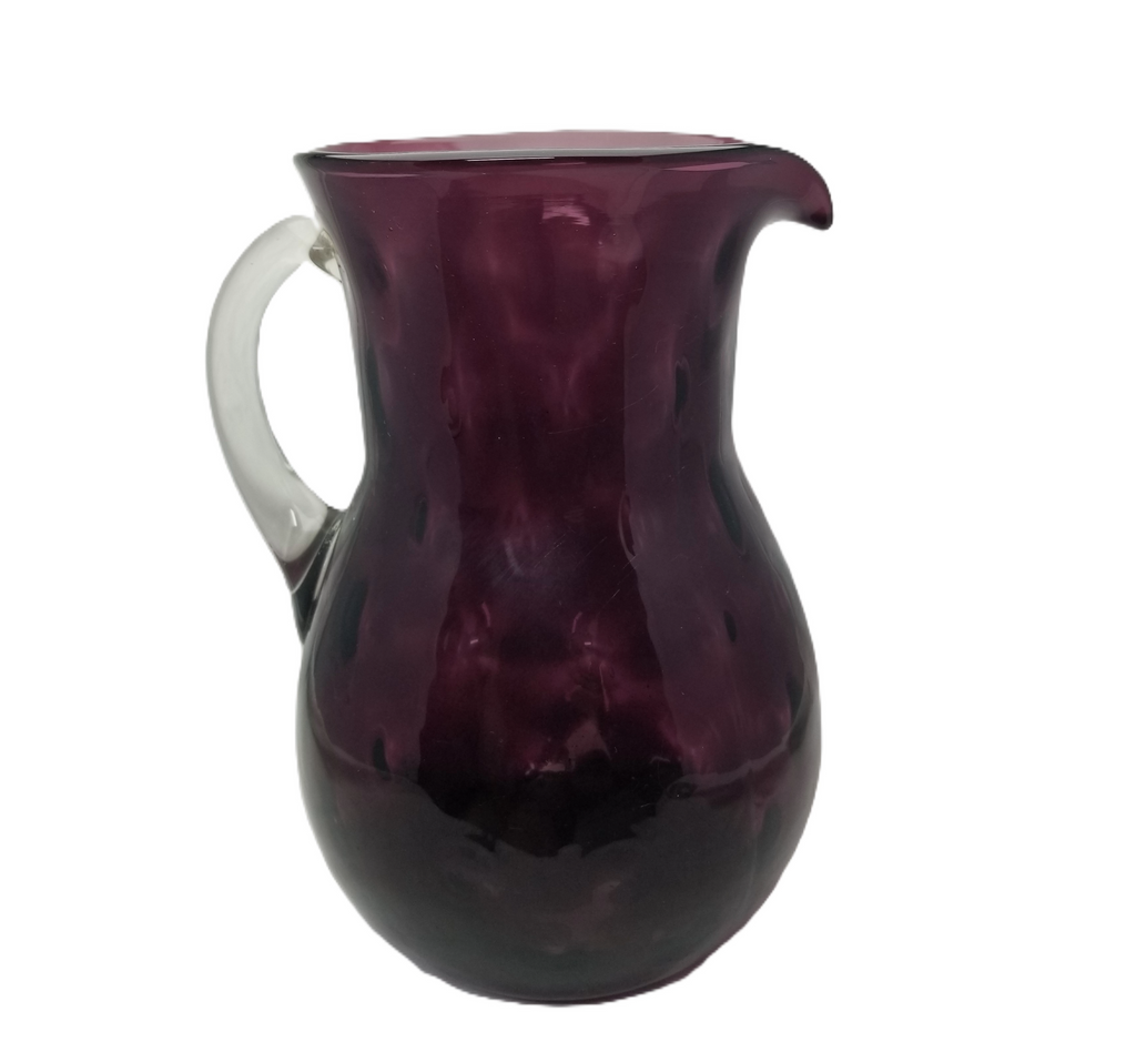 Amethyst Glass Dot Optic Pitcher RARE  Purple Lemonade Jug