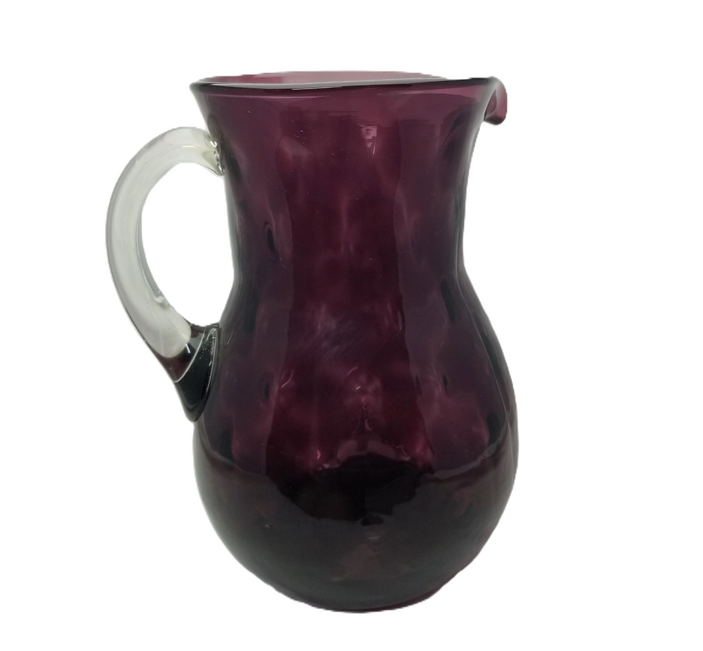 Amethyst Glass Dot Optic Pitcher RARE  Purple Lemonade Jug