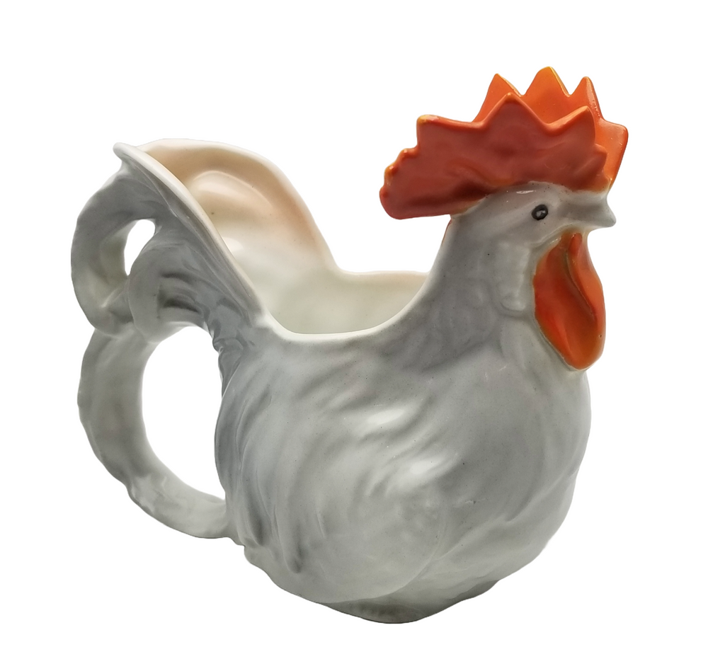 Figural White Rooster Royal Bayreuth Creamer Pitcher