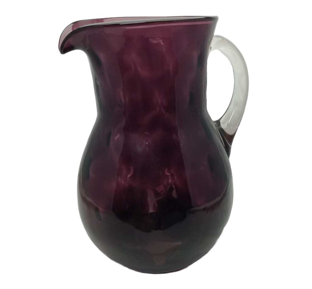 Amethyst Glass Dot Optic Pitcher RARE  Purple Lemonade Jug