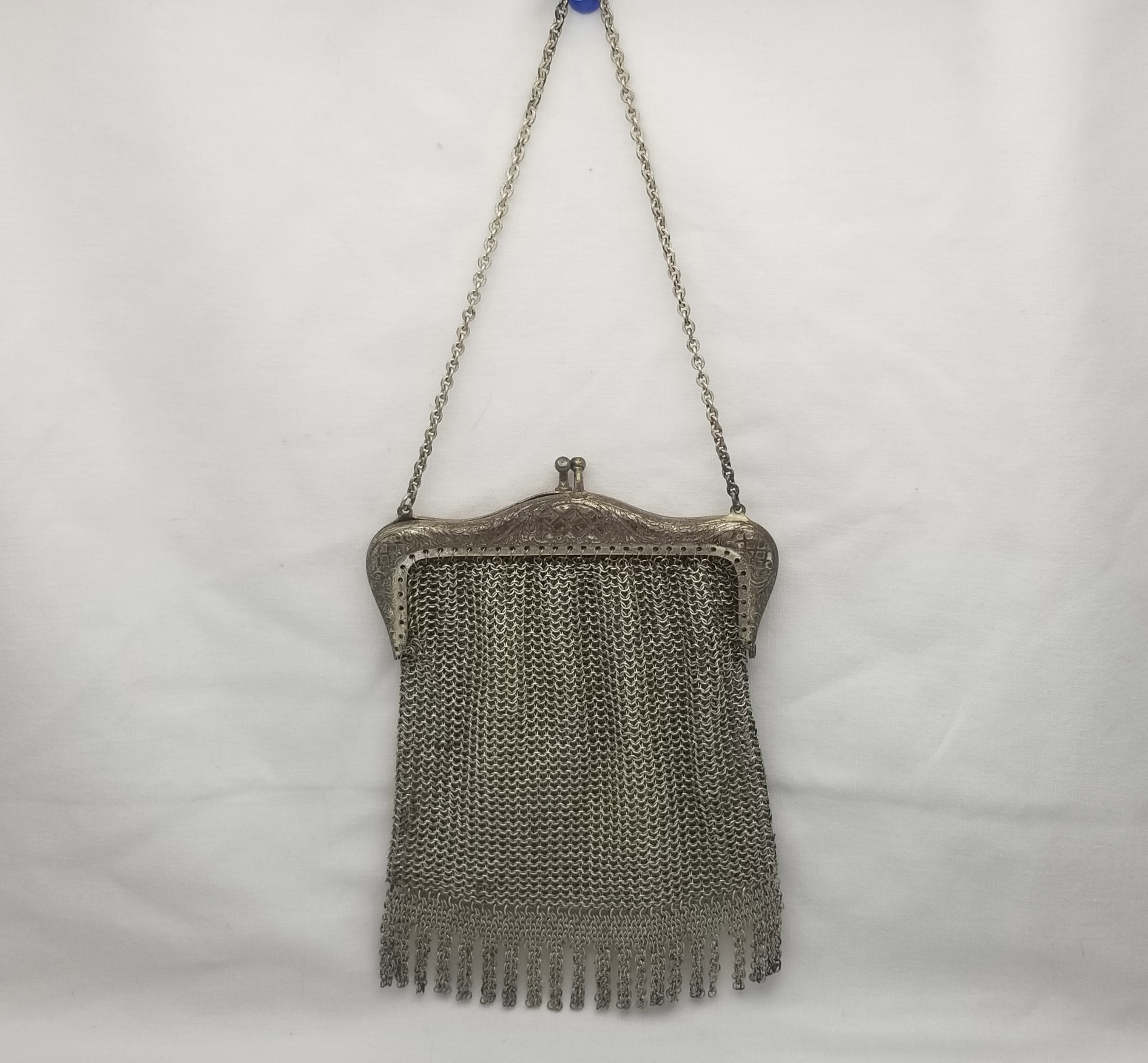 Art Deco 1920a German Chainmaille Purse Depose Silver Mesh Flapper Art Deco 1920a German Chainmaille Purse Depose Silver Mesh Flapper
