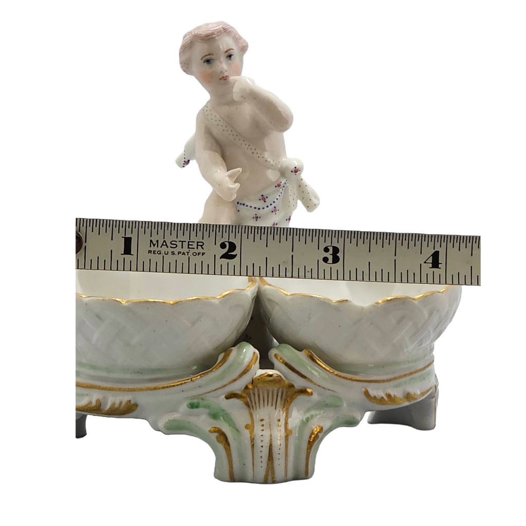 Marcolini Period Antique Antique KPM Berlin Porcelain Figural Double Salt Cellar