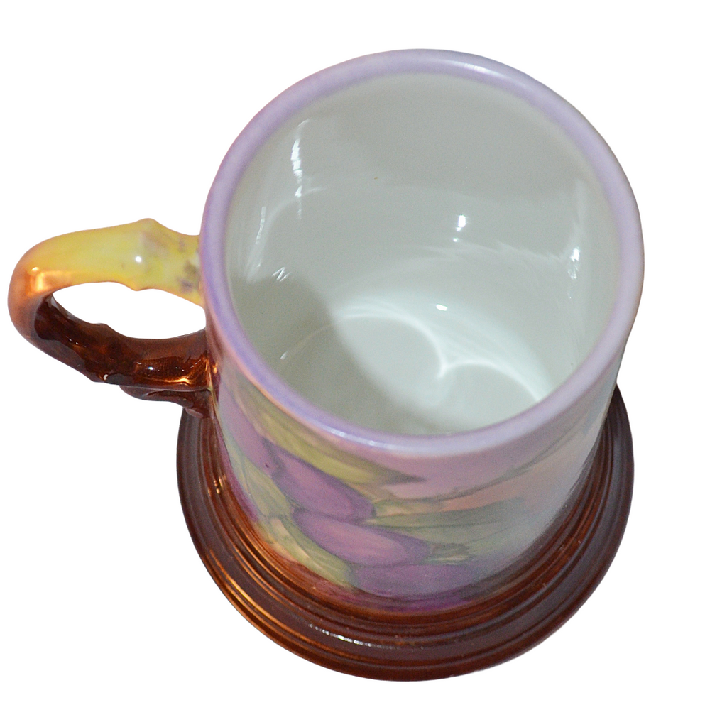 Antique Limoges Porcelain Tankard Mug | Jean Pouyat Hand Painted Plums