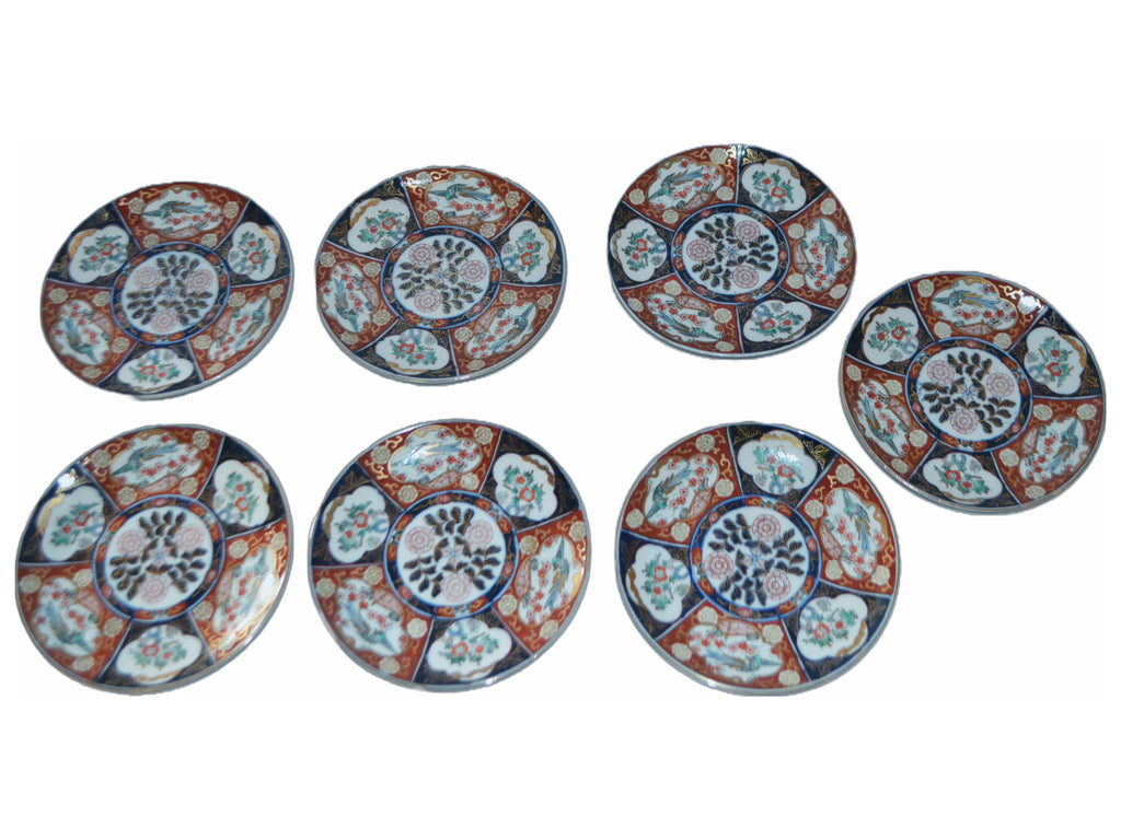 Antique Japanese Porcelain Imari Platter with Dessert Plates Eight (8) Pc Set