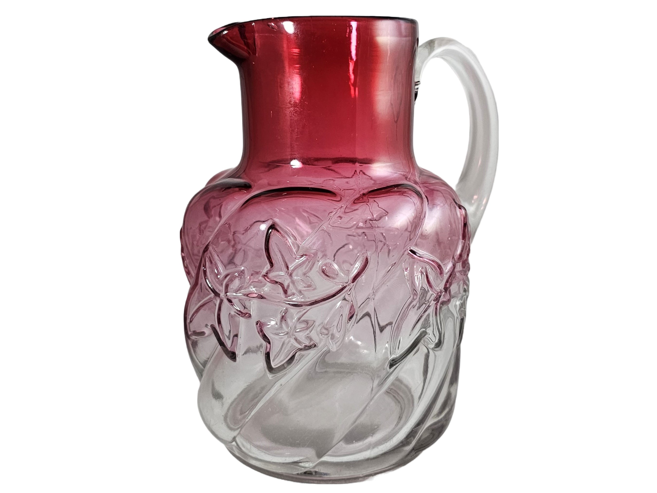 Clear Glass Pitcher With Great Swirl and Etched Design -  Canada