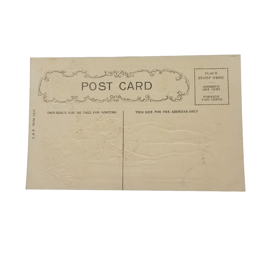 New Year Postcard 2276 Royal Butler Announcing Baby with Luggage Artist Griggs