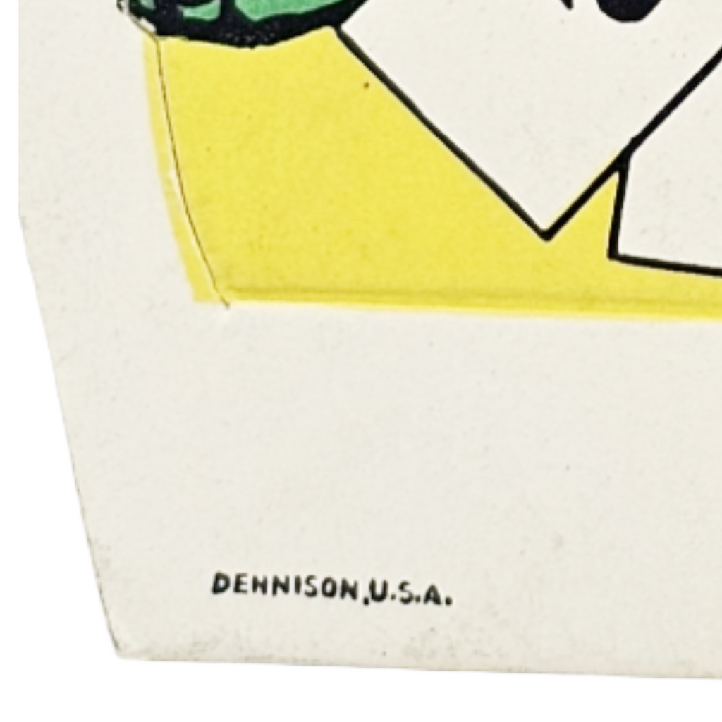 Rare 1920s Art Deco Vintage Dennison Halloween Die Cut Place Card – Fortune Telling Owl