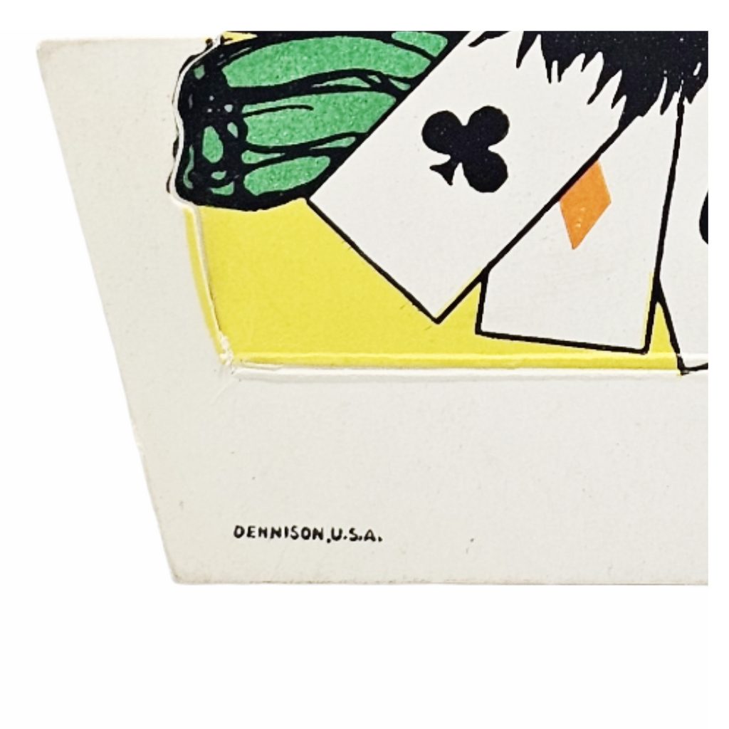 Rare 1920s Art Deco Vintage Dennison Halloween Die Cut Place Card – Fortune Telling Owl