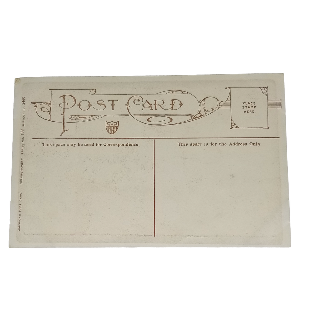 Romantic Couple Next to Fire Longfellow Postcard The Hanging Of The Grave