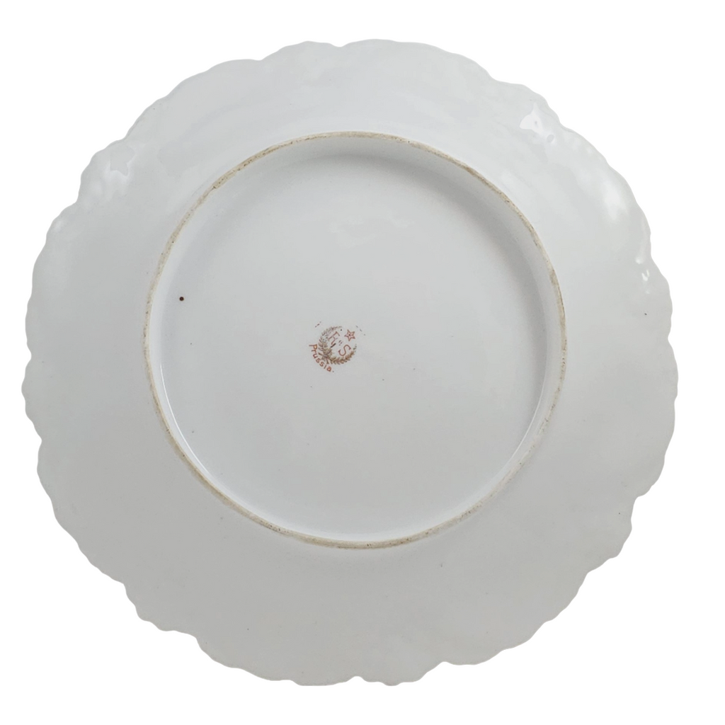 Rare Antique R.S. Prussia "Snowbirds" Scenic Winter Plate – Mold 92