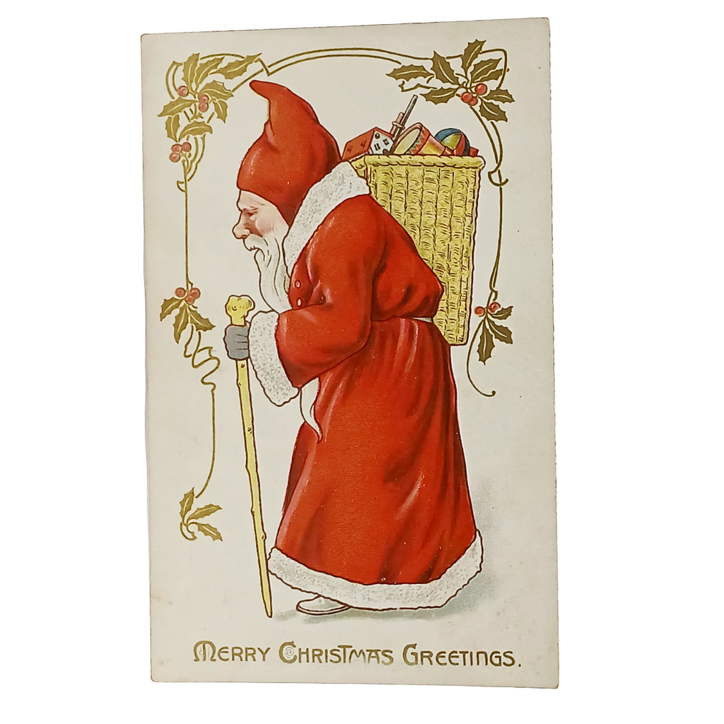 Antique Santa Postcard | Raphael Tuck & Sons Series 102 | Red Robe Father Christmas