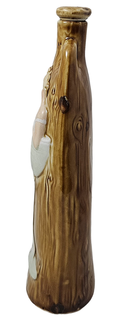 Schafer Vater German Porcelain Flask Risqué Woman in Champagne Glass