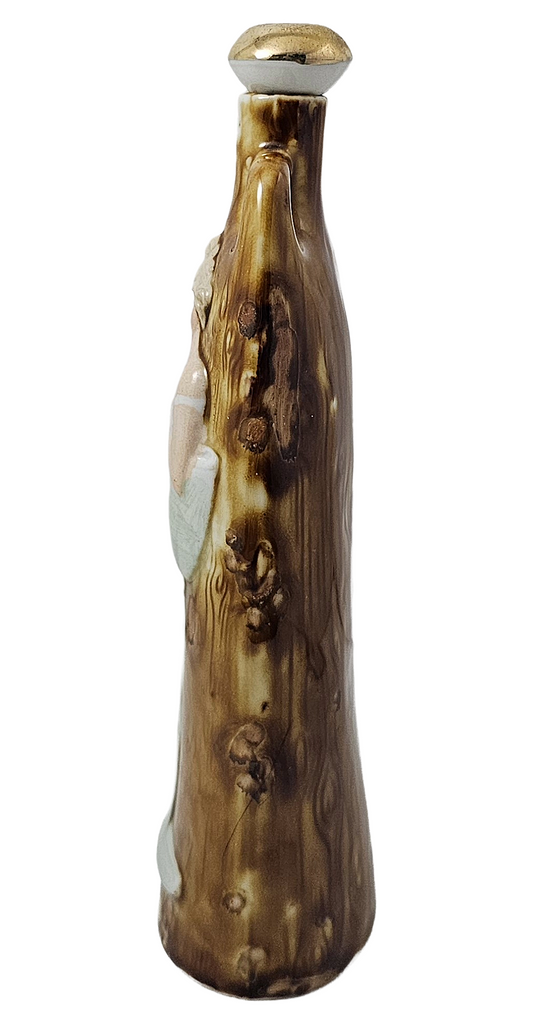 Schafer Vater German Porcelain Flask Risqué Woman in Champagne Glass
