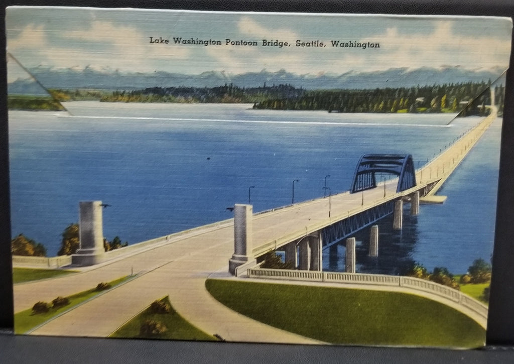 Vintage Linen Travel Foldout Souvenir Postcard Booklet Greetings from Seattle Washington