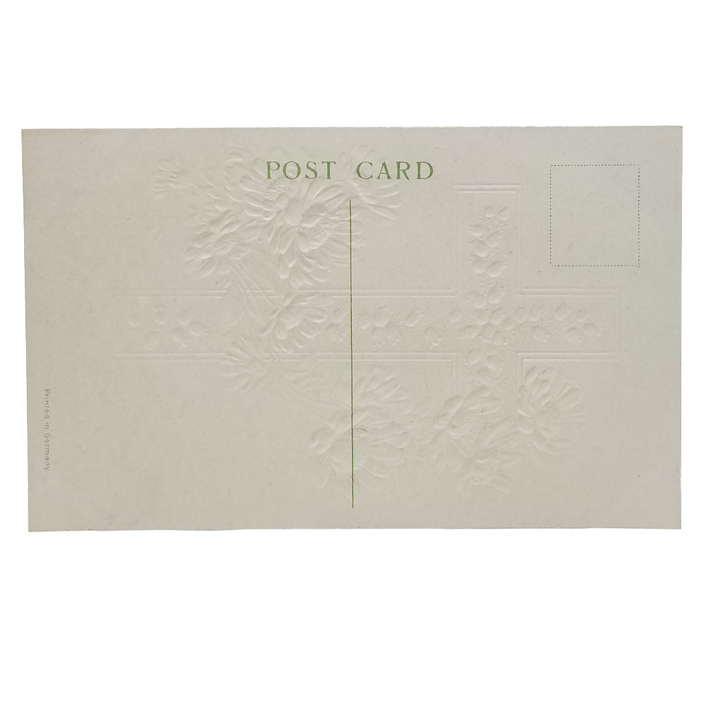 Easter Postcard Gold Embossed Angel with Rising Sun