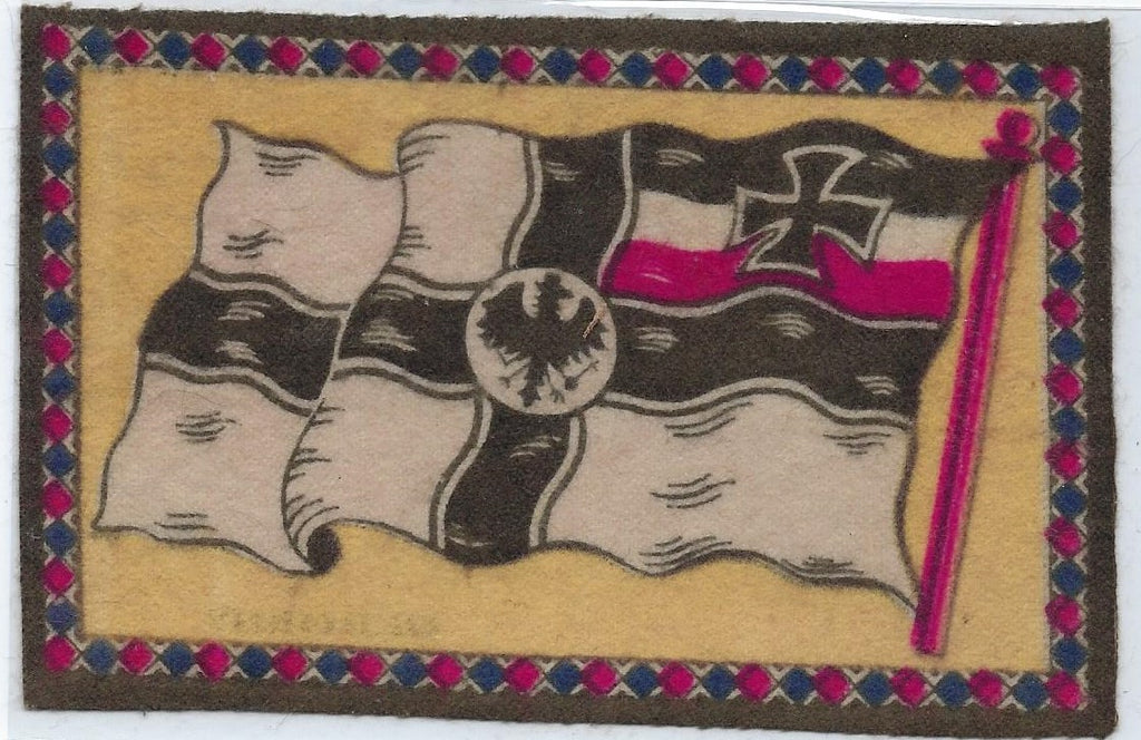 Antique Advertising Trade Card Felt Cloth Tobacco Cigar Flag of Germany