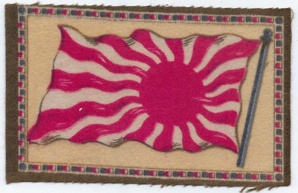 Antique Advertising Trade Card Felt Cloth Tobacco Cigar Flag of Japan