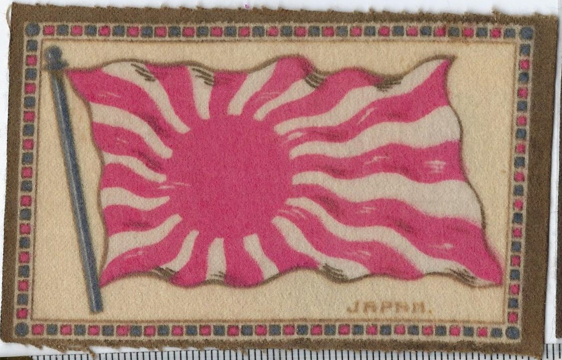 Antique Advertising Trade Card Felt Cloth Tobacco Cigar Flag of Japan