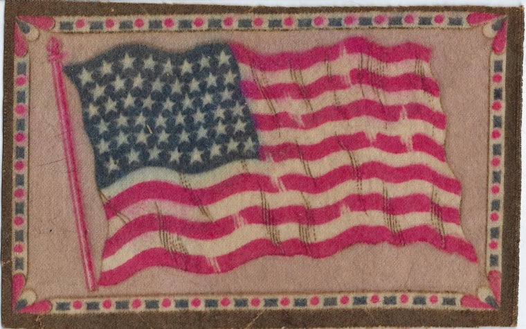 Copy of Copy of Antique Advertising Trade Card Felt Cloth Tobacco Cigar Flag of United States of America USA
