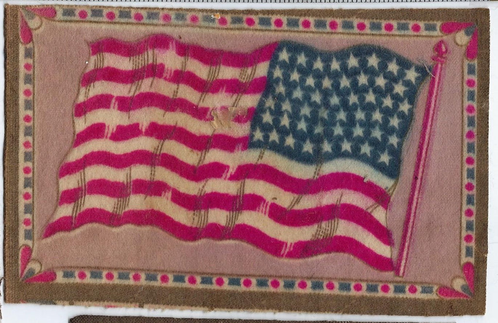 Copy of Copy of Antique Advertising Trade Card Felt Cloth Tobacco Cigar Flag of United States of America USA